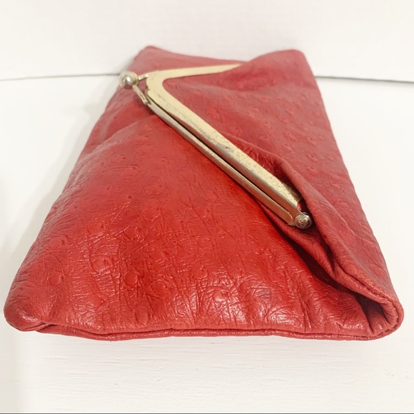 Unbranded Leather Envelope Clutch KissLock Closure - Picture 6 of 12
